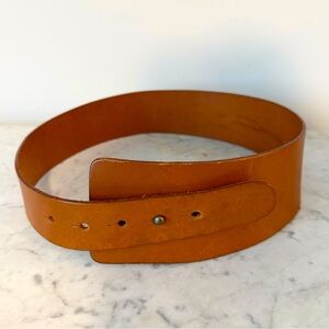 Vintage 1980s Banana Republic Women's Brass Collar Stud Leather Belt
